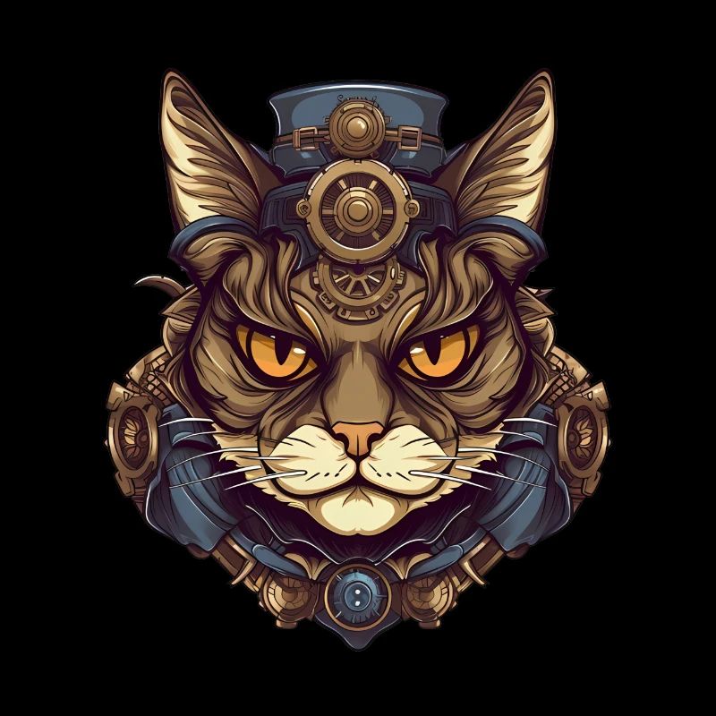 Steampunk Chat Tête de Chat