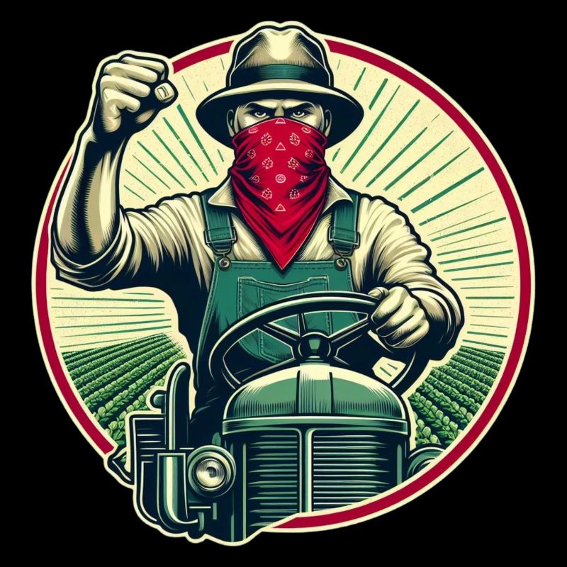 Stikers Farmer auf originalem Oldtimer-Traktor