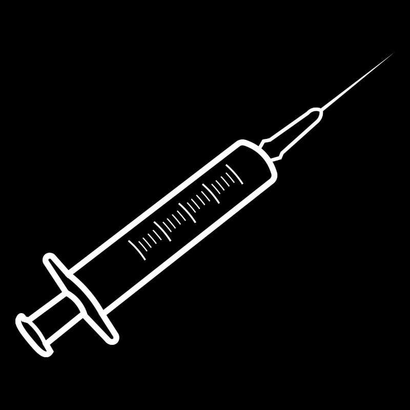 Seringue médicale avec graphique d'aiguille sur blanc