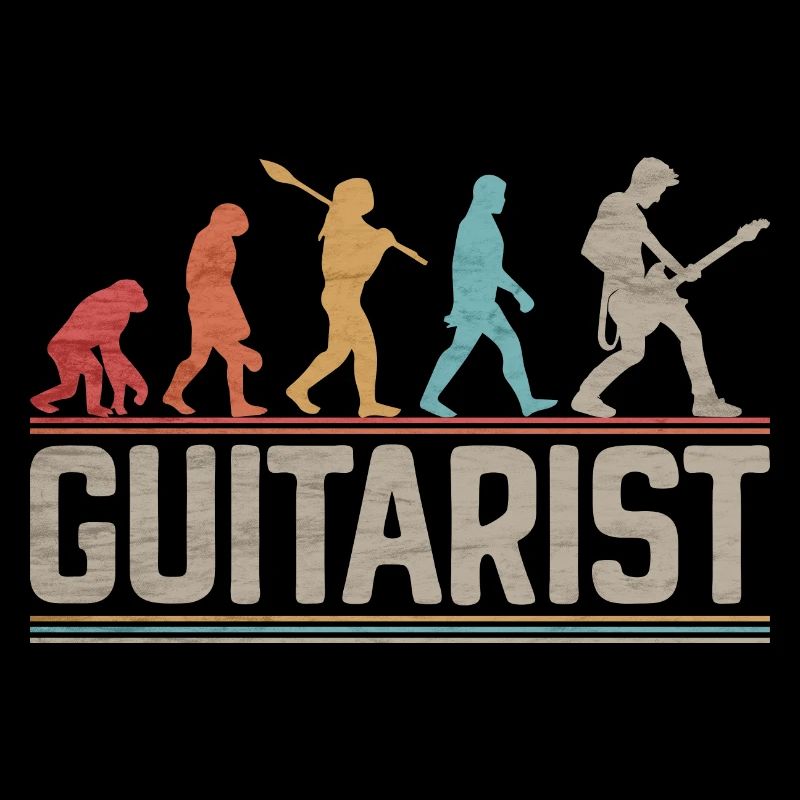 Evolution der Rockmusik des Gitarristen oder Bassisten
