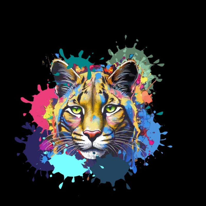 Wildkatze, Luchs, bunt, Malerei, Graffiti