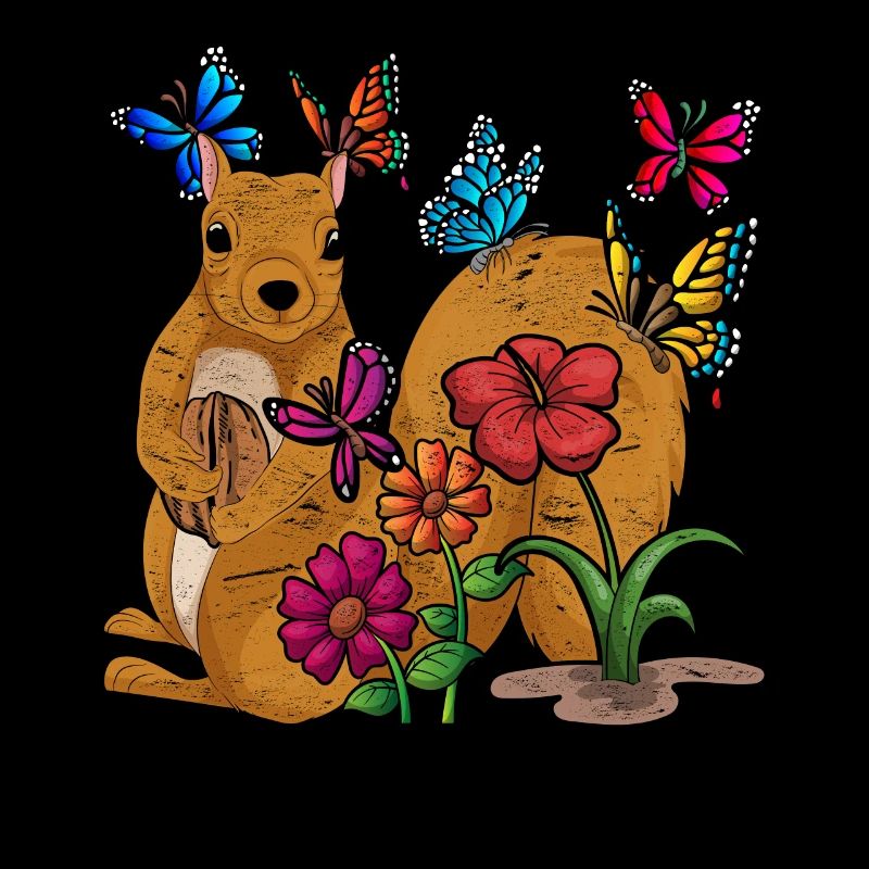 Wald Tier Geschenk Schmetterling Eichhörnchen