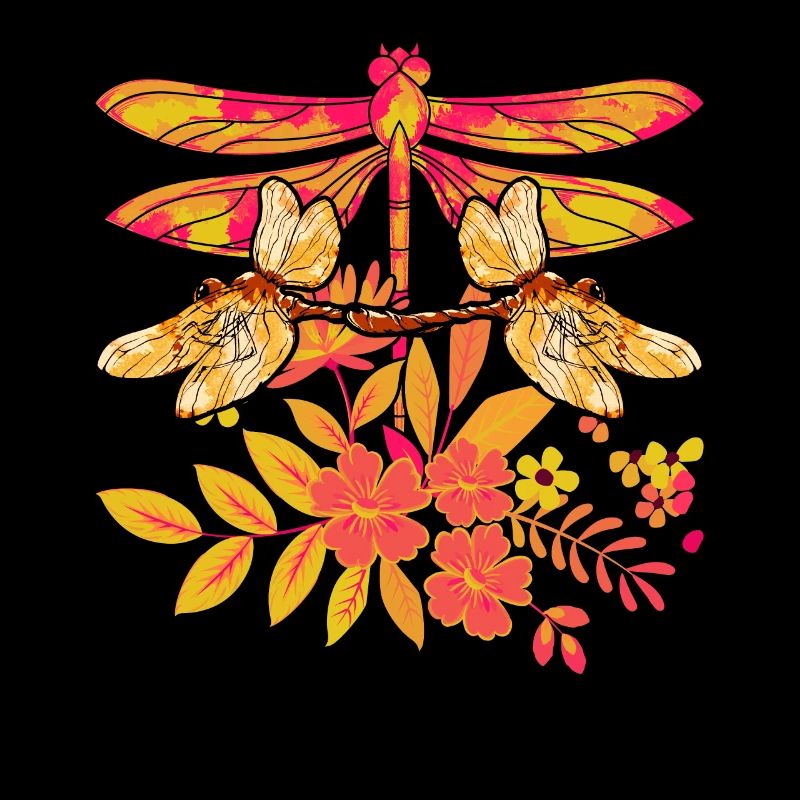 Insecte Animal Cadeau Libellule Florale Colorée