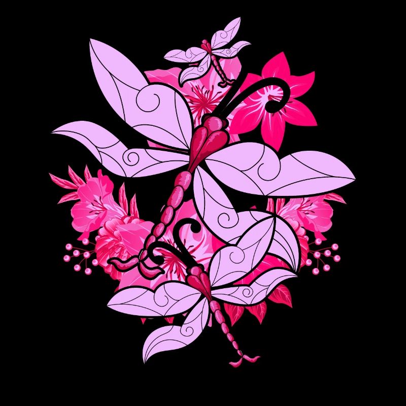 Fleurs colorées Insecte Animal Cadeau Libellule