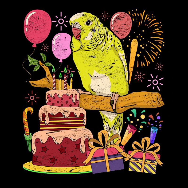 Vogel Geburtstagsfeier Geschenk Wellensittich