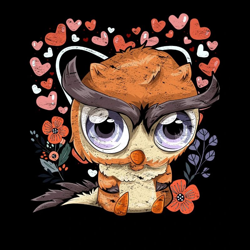 Herzen Weiser Vogel Geschenk Wald Tier Süßes Eule