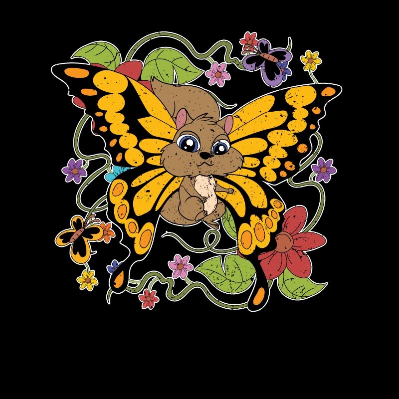 Cadeau animal forestier Écureuil papillon