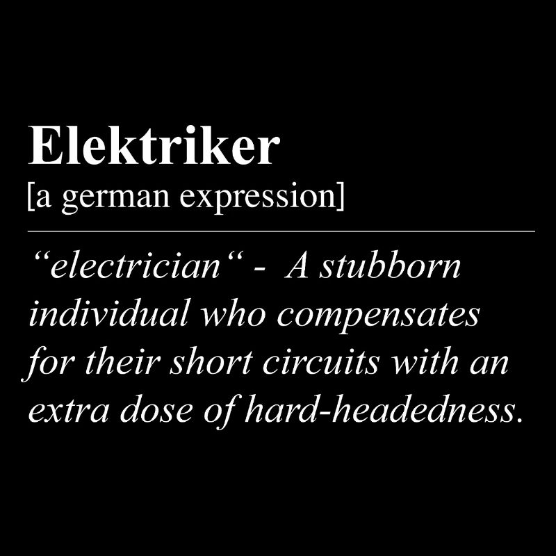 Elektricien Grappig Duits idioom