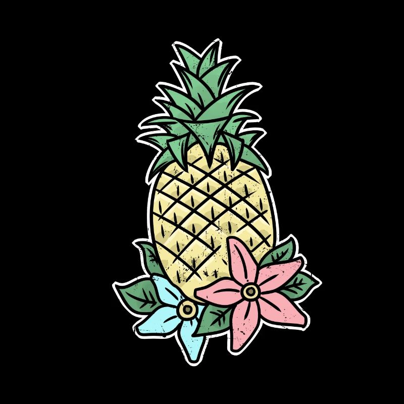 Orchidee Ananas Kahlo Kunst Hawaii Geschenkidee