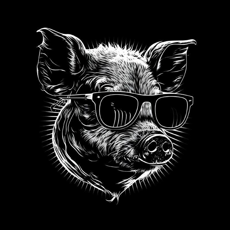 Cochon avec lunettes de soleil | Cochon cool