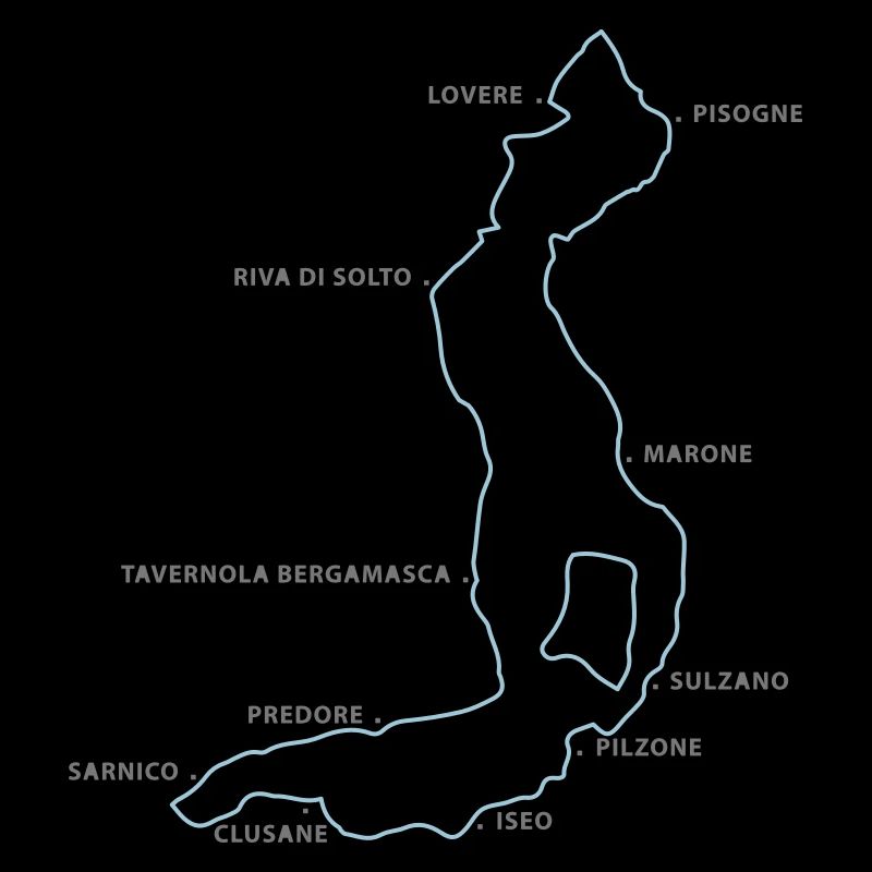 Lac d'Iseo avec des endroits