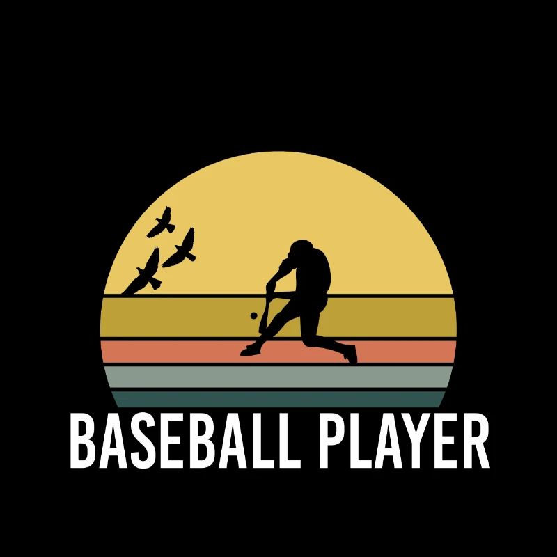 Retro Vintage Sunset Évolution Baseball