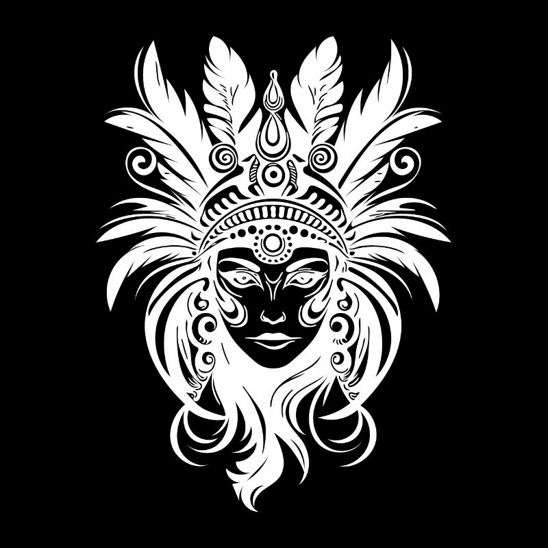 Femmes Masque Visage Plumes Coiffe Plumes