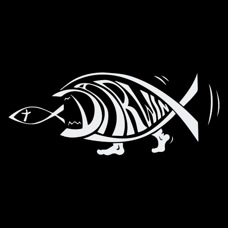 Darwin poisson mangeant des poissons de Jésus évolution drôle