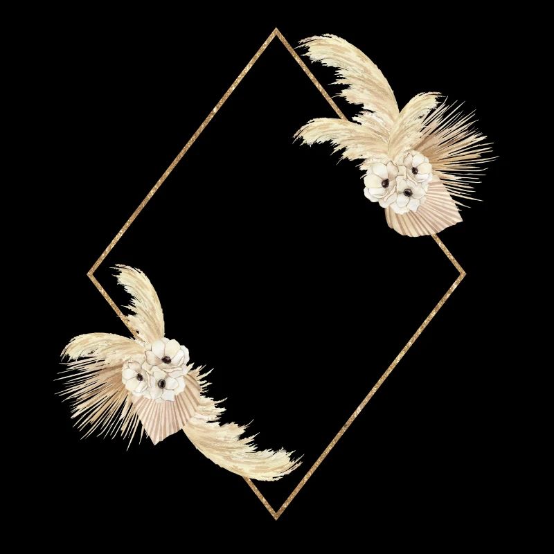 Idée de conception de diamant d'herbe de pampa