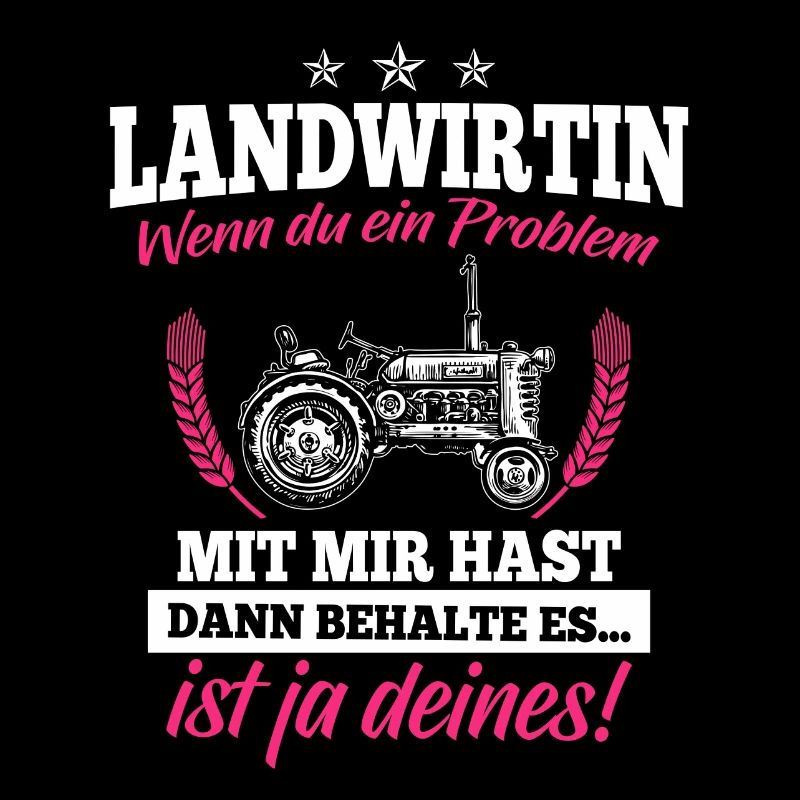Farmer shirt · tractor · woman · a problem?