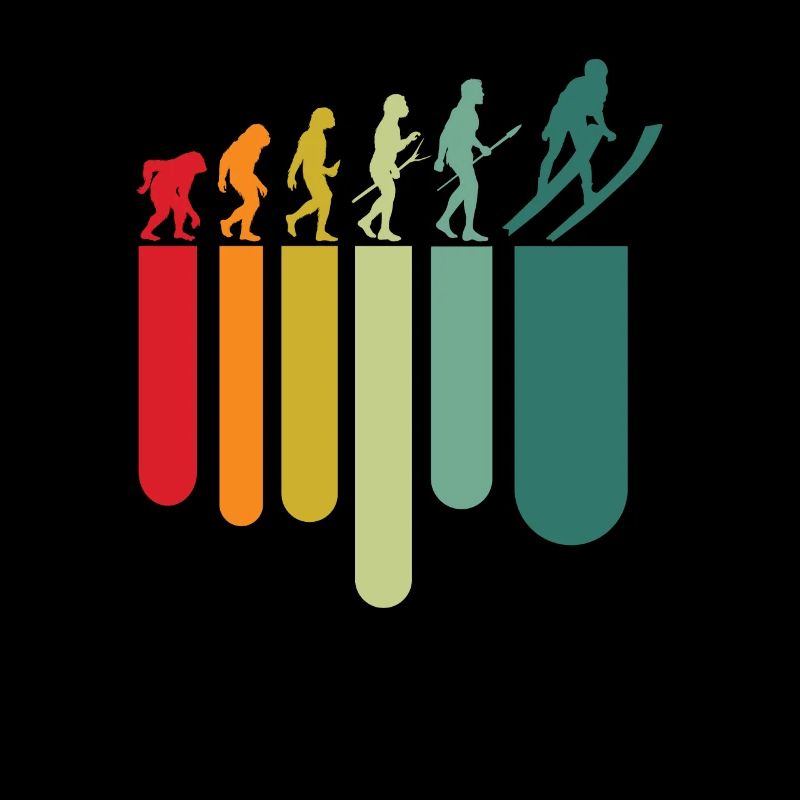 Vintage ski evolution