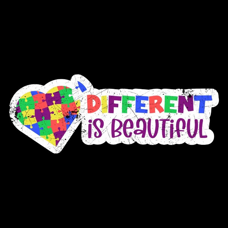 ADHD AUTIST DIFFERENT IS BEAUTIFUL PUZZLE SAYING MOTIFS