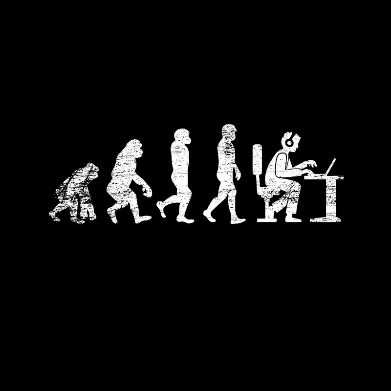Evolution Gamer vintage zocken Nerd Spiele Spaß