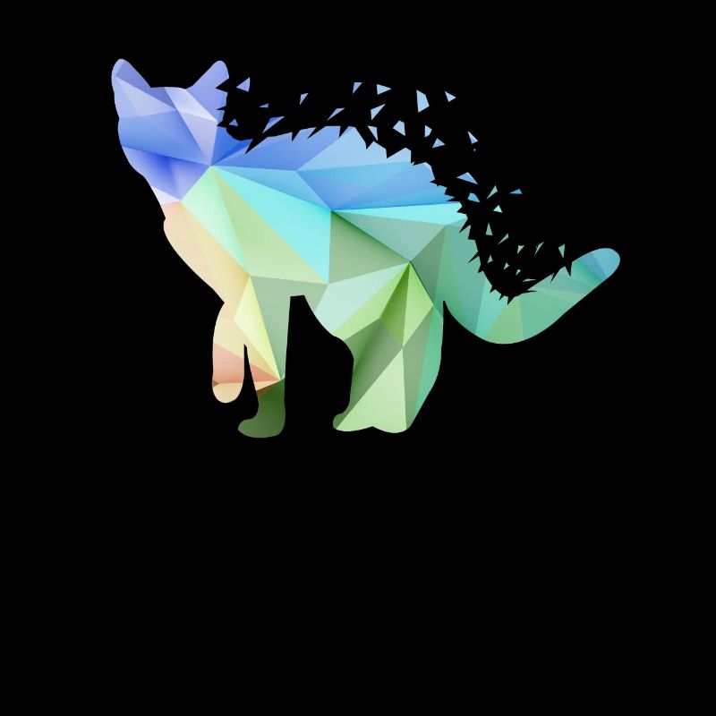 Cat Low Poly Siamese Cat Gift Maine Coon Kitty