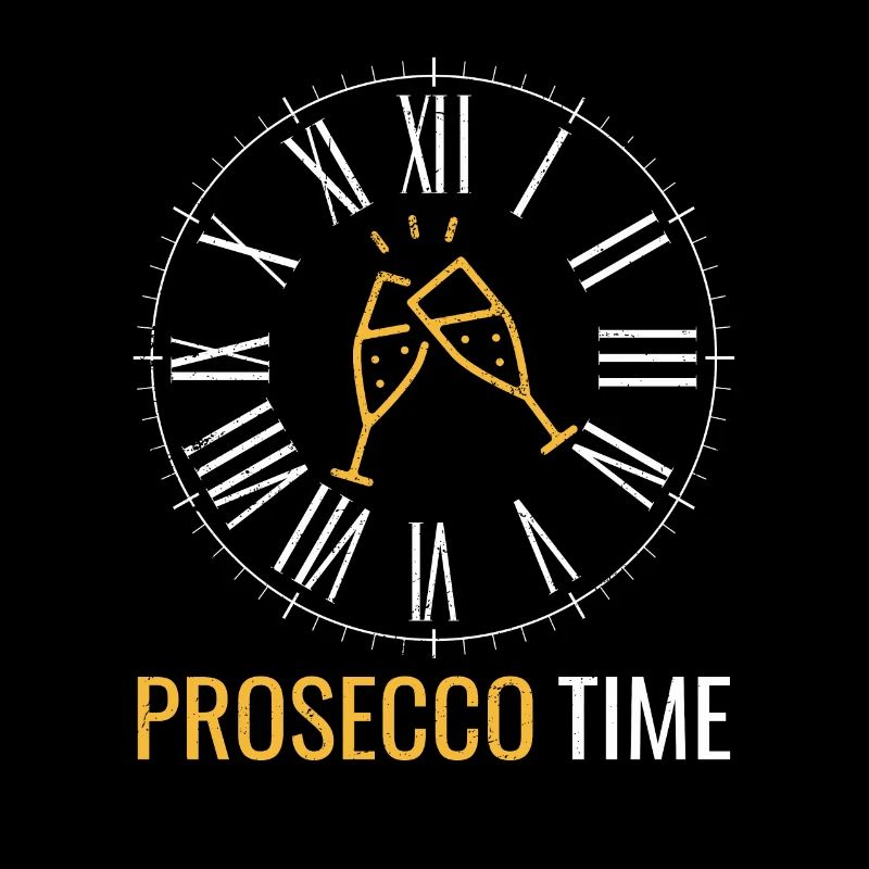Prosecco Time Funny Prosecco Clock