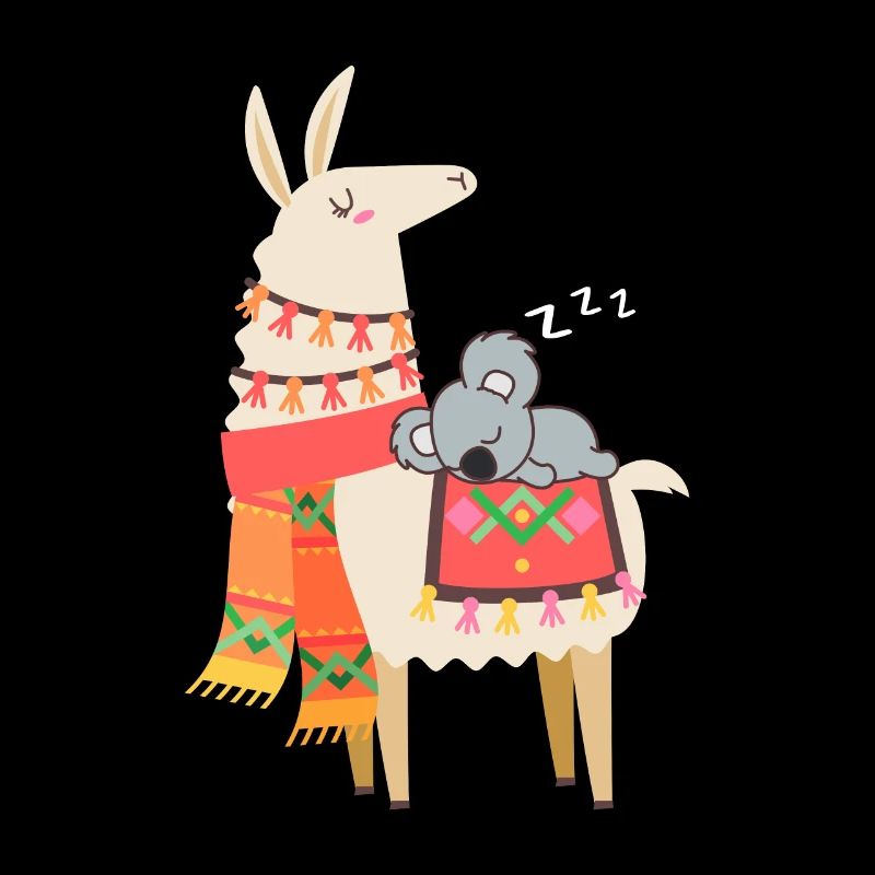 Cute Koala Sleeping On Llama Gift