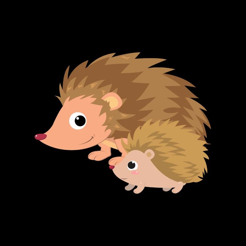 Hedgehog with hedgehog baby