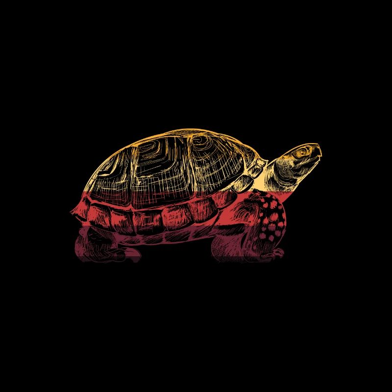 Vintage Linie Kunst Cool Turtle Geschenk