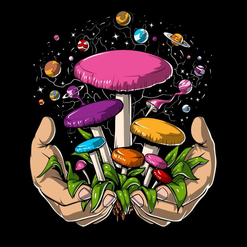 Psychedelic Magic Champignons Space Planets Trip