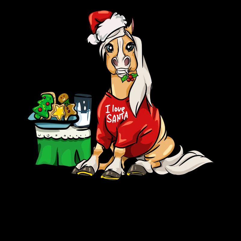 Haflinger Pferd Pferde Weihnachten Weihnachtsmann