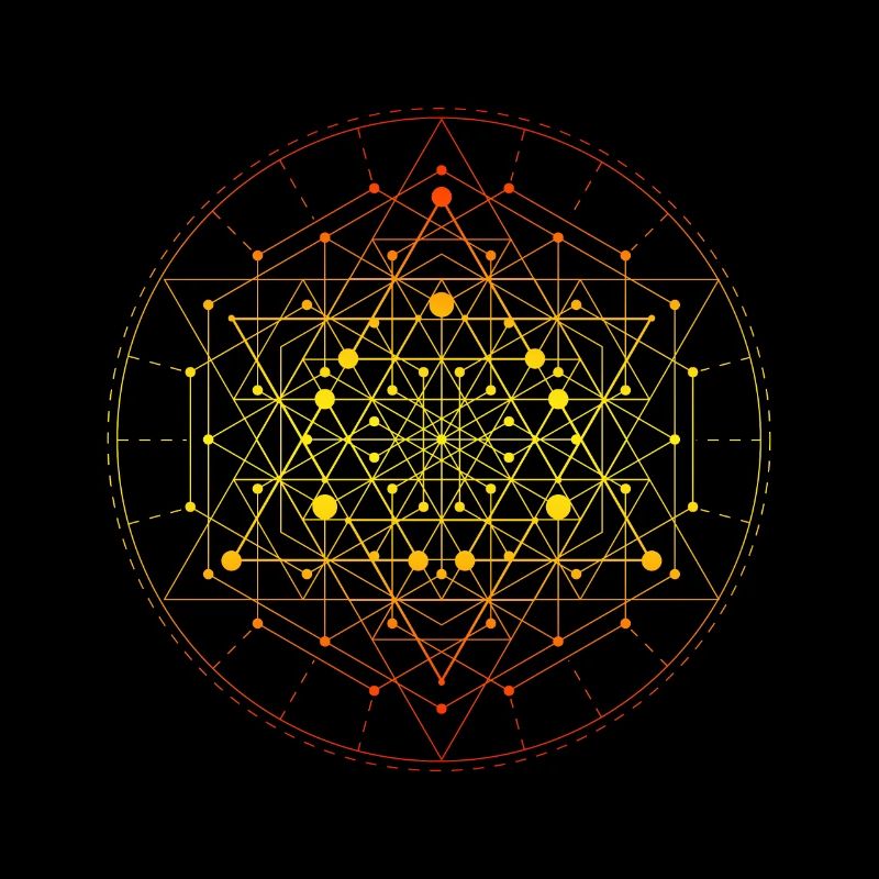 Sacred Geometry Yellow Tesseract
