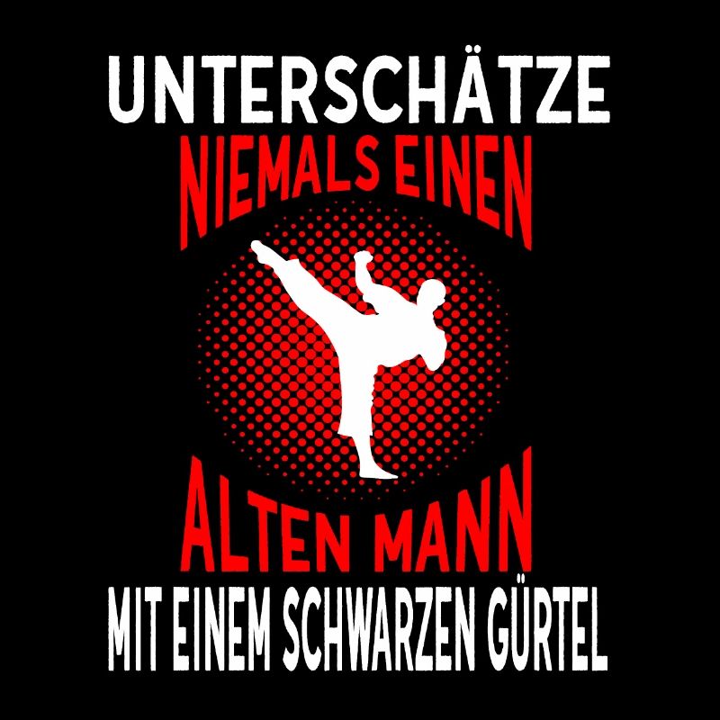 Alter Mann Karate Schwarzer Gürtel Kampfsport