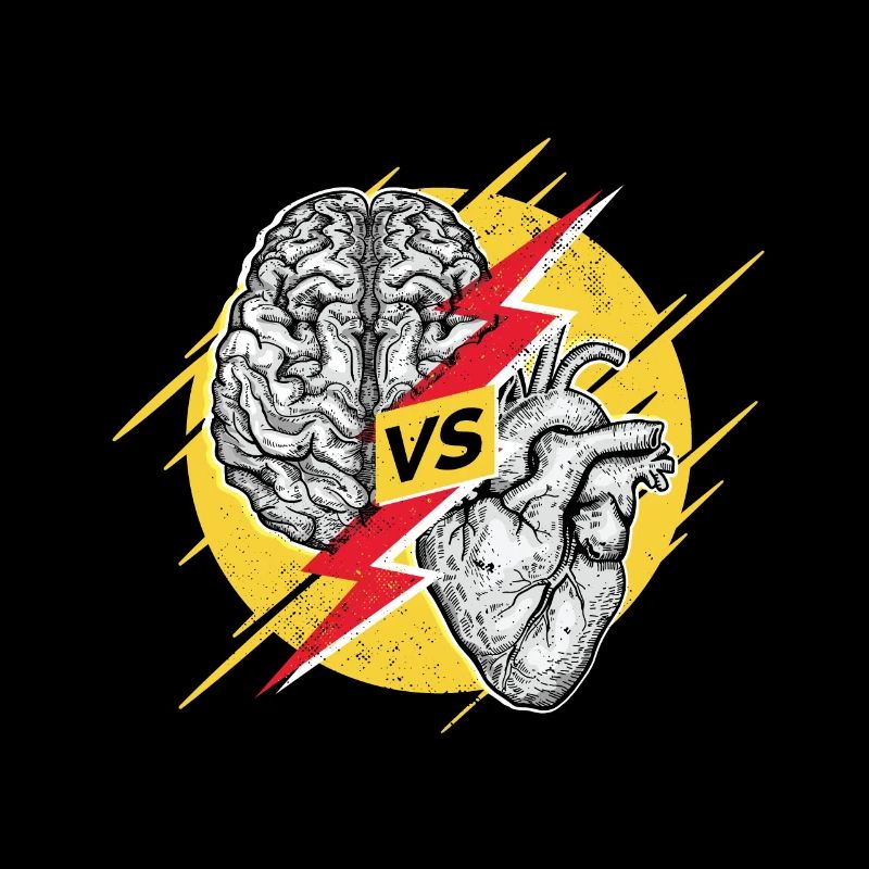 Heart vs. brain heart vs. brain with flash