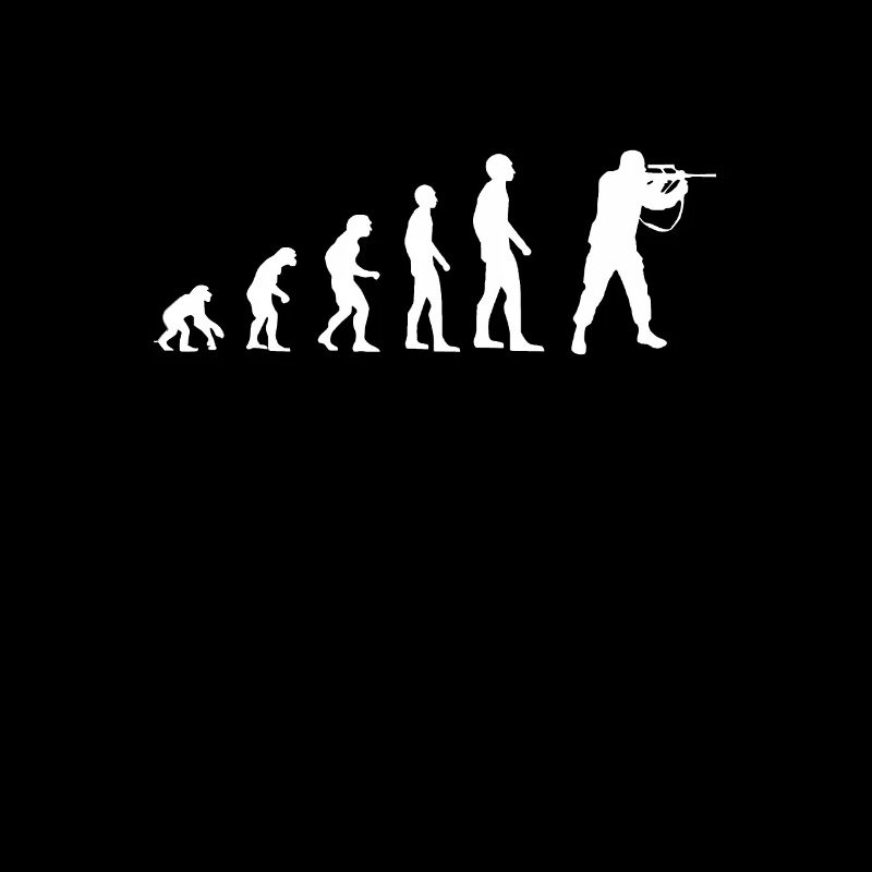Evolution des Menschen Soldat Kämpfer Waffe