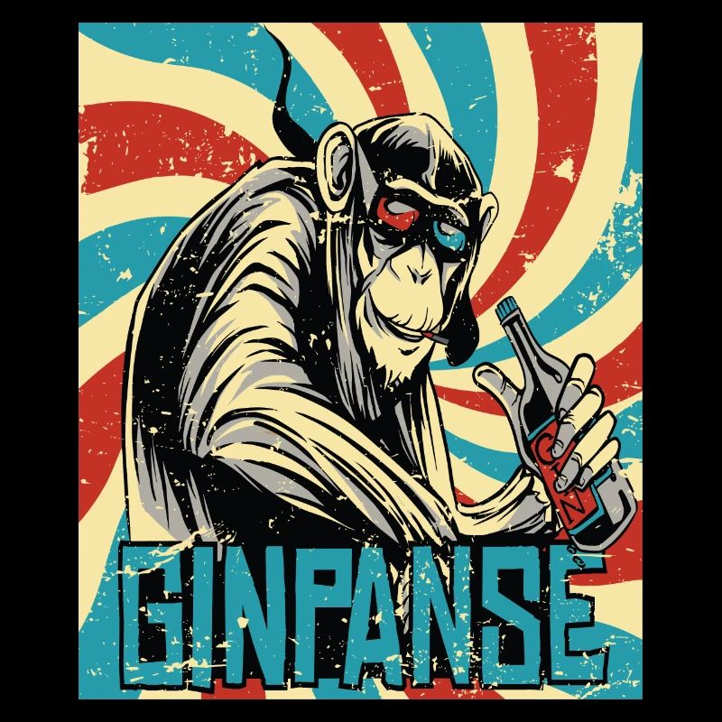 Retro ginpanse monkey