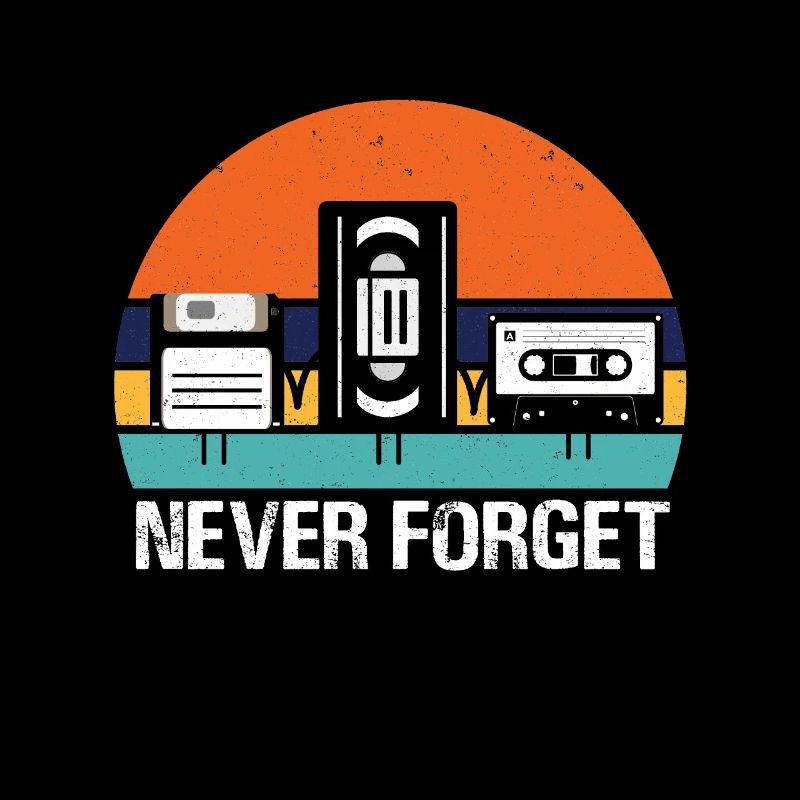 VHS Diskette & Kassette Never Forget - Retro Stuff