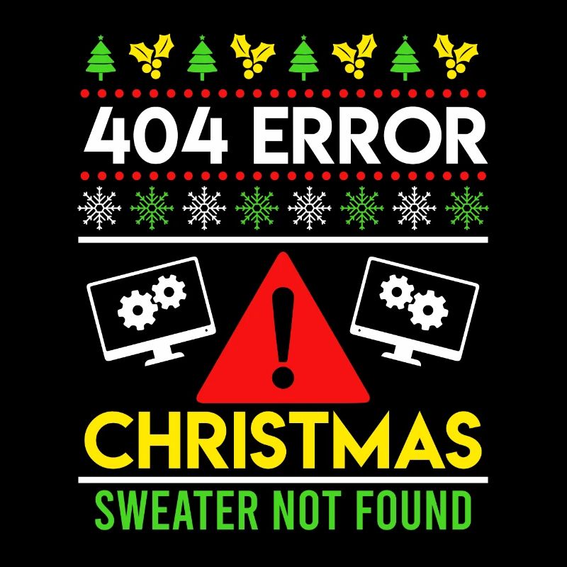 404 Error Ugly Chritsmas Coder Programmer Code