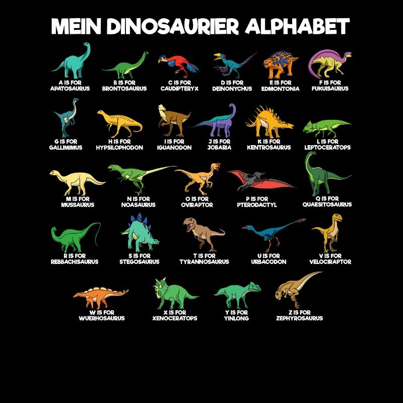 Dinosaurier Alphabet A-Z Dino ABC T-Rex