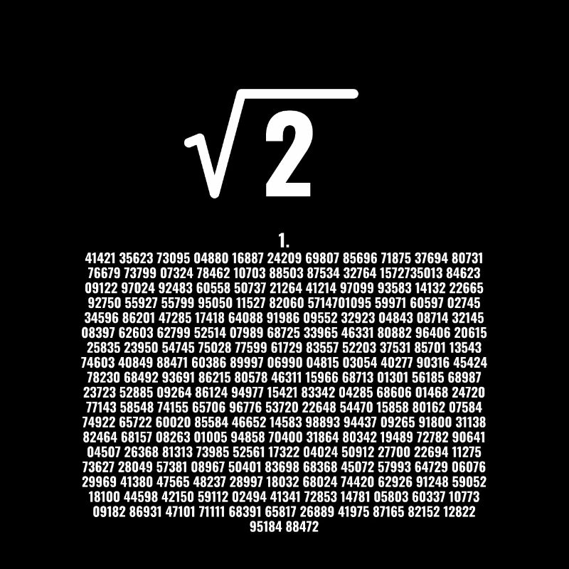 Root 2 decimal places for nerds and math freaks