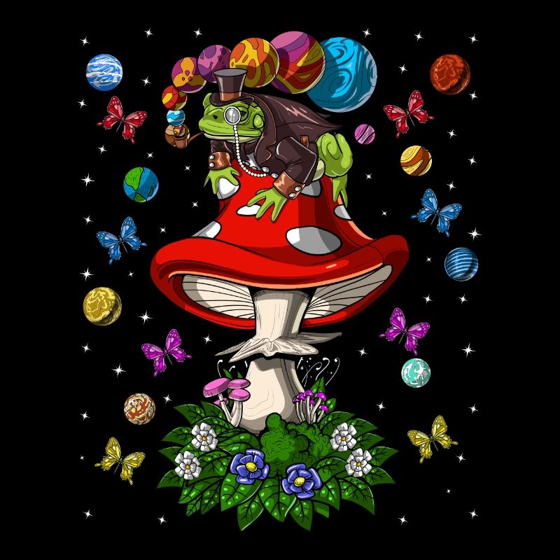 Grenouille champignon psychédélique