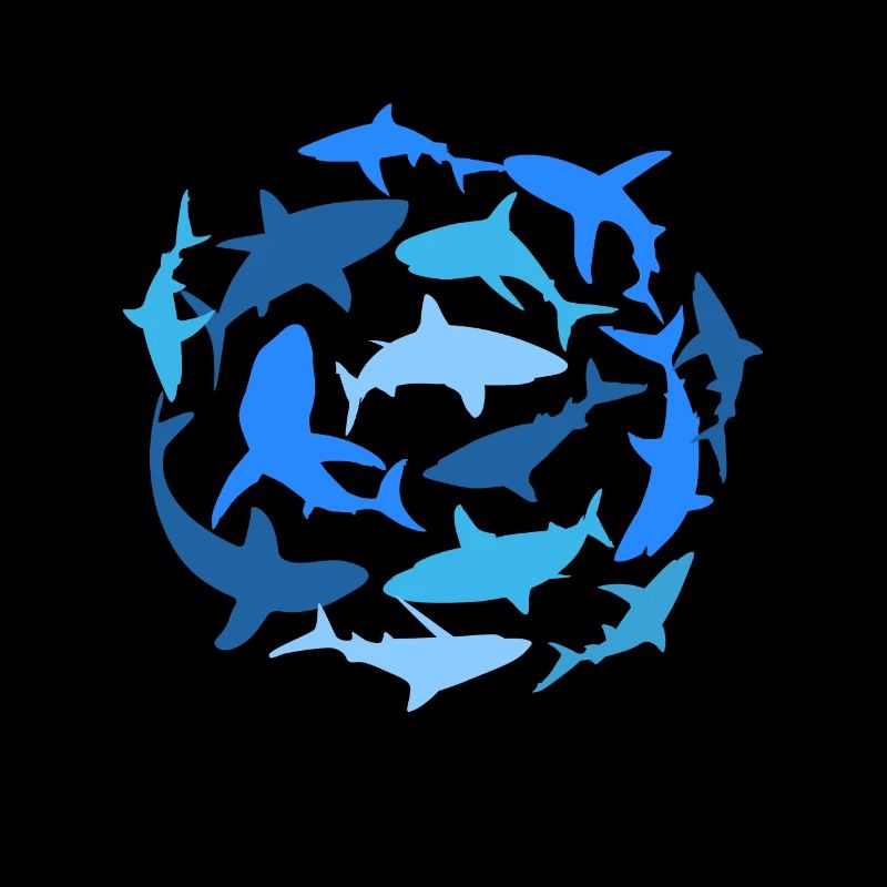 Sharks Fish School Diver Plongée Esthétique
