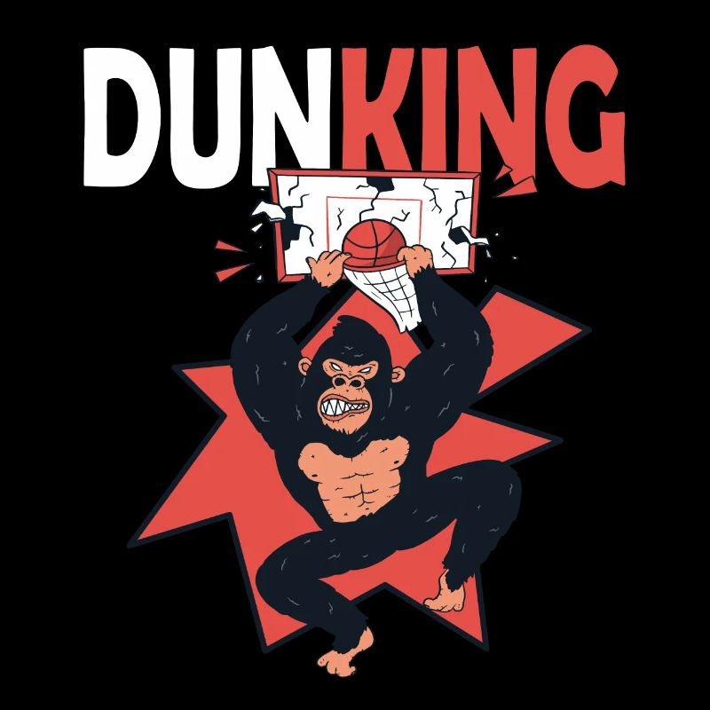 Basketball Dunking Gorilla Affe Korbleger