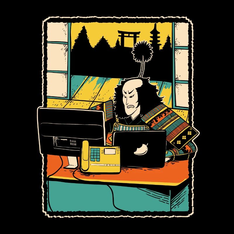 Samurai Computer Nerd Programmeur IT Web Designer