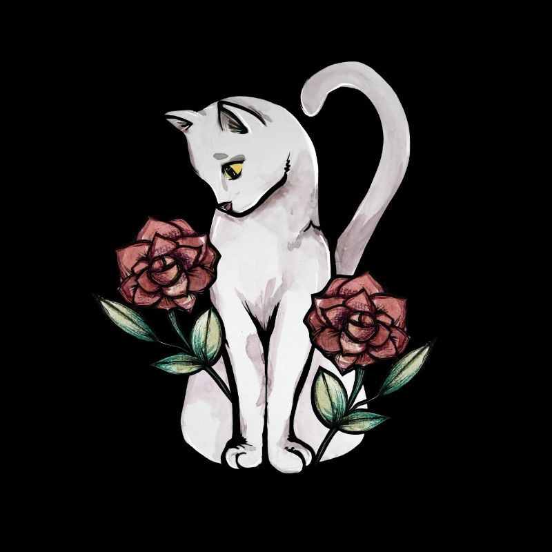 White cat roses