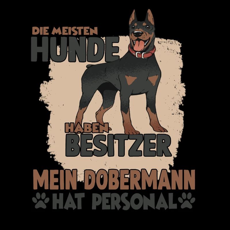 Dobermann Gassi Witziges Hundehalter Dobermann