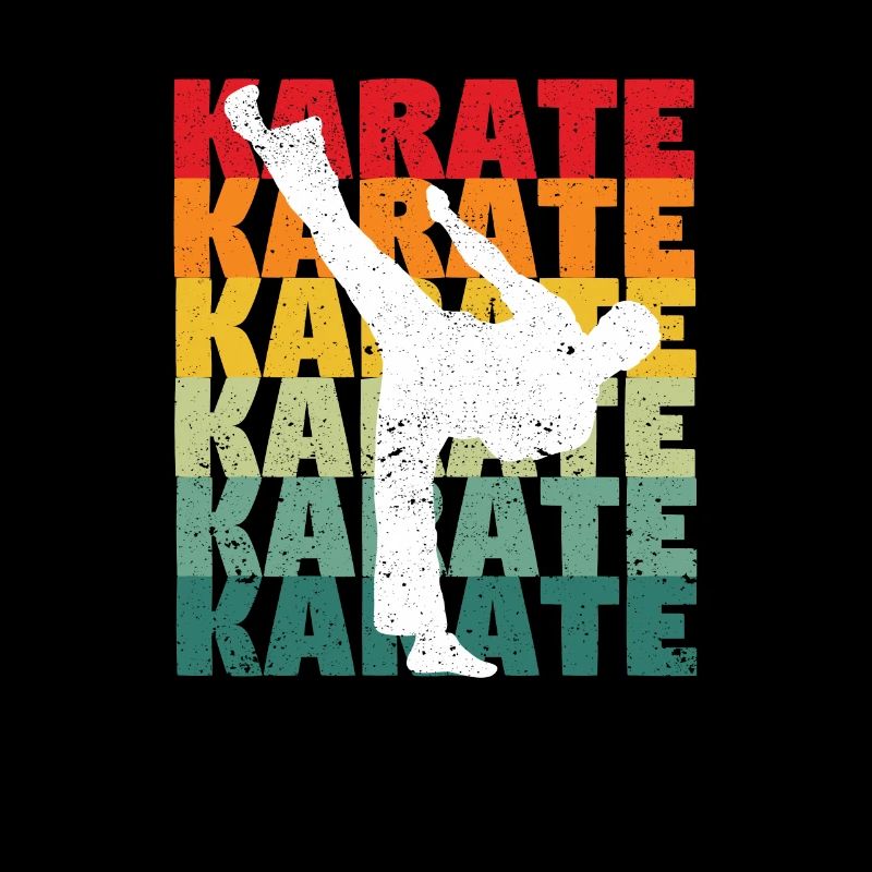 Retro Vintage Karate Silhouette 70s 80s