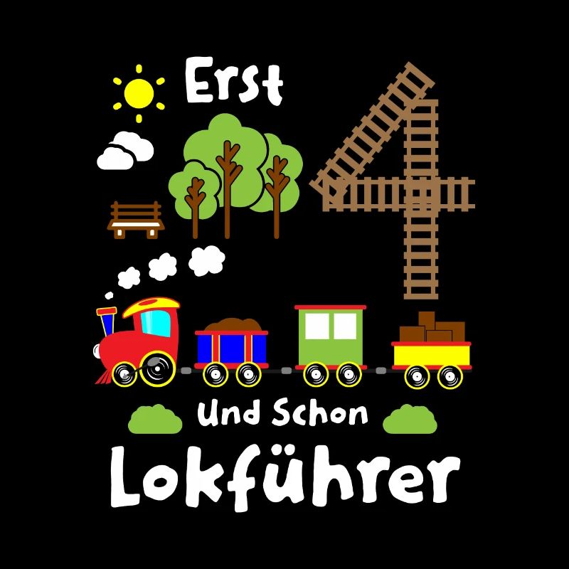 Junge Geburtstag 4 Jahre Zug Eisenbahn Geburtstag