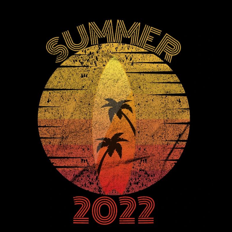 Cool Retro Design Summer Beach Palms Summer
