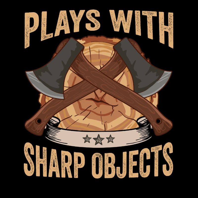 Logger Plays With Sharp Objects Axe Lumberjack