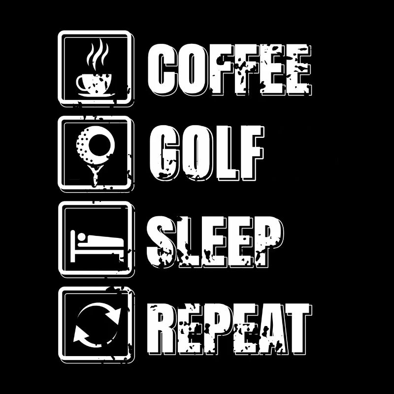 Coffee Golf Sleep Repeat Cool Vintage Golfing